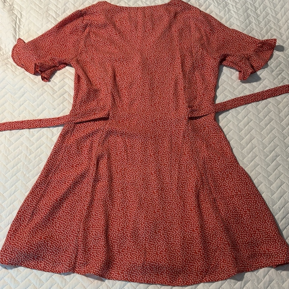 Lulus Castana Rust Red Print Button Up Dress - image 4